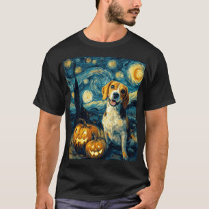 Cute beagle Dog Halloween Jack O Lantern Pumpkin F T-Shirt