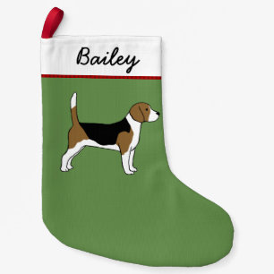 Cute Beagle Dog Holiday Small Christmas Stocking