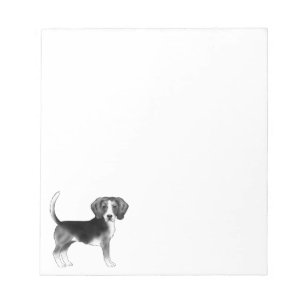 Cute Beagle Dog Illustration In Black And White Notepad