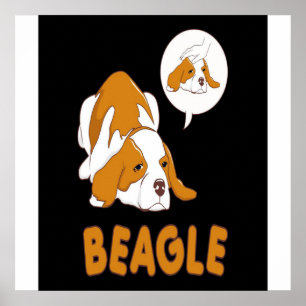 Cute Beagle Dog Is Lying Poster