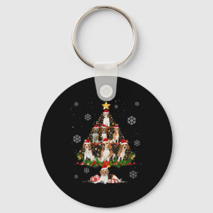 Cute Beagle Dog Lovers Christmas Tree Lights Xmas Keychain