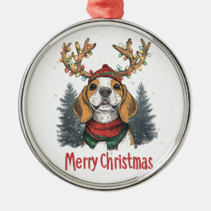 Cute Beagle Dog Metal Ornament