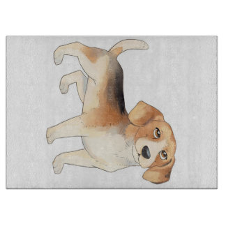 Cute Beagle Dog Paintings Cutting Board