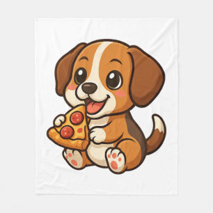 Cute beagle dog pizza pizza lovers cartoon fleece blanket