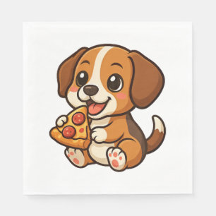 Cute beagle dog pizza pizza lovers cartoon napkin