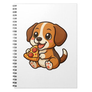 Cute beagle dog pizza pizza lovers cartoon notebook