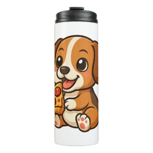Cute beagle dog pizza pizza lovers cartoon thermal tumbler