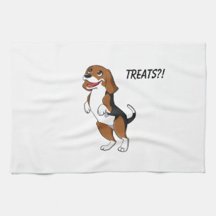 Cute Beagle Dog Puppy Treats Yum Dinner Time Love Kitchen Towel