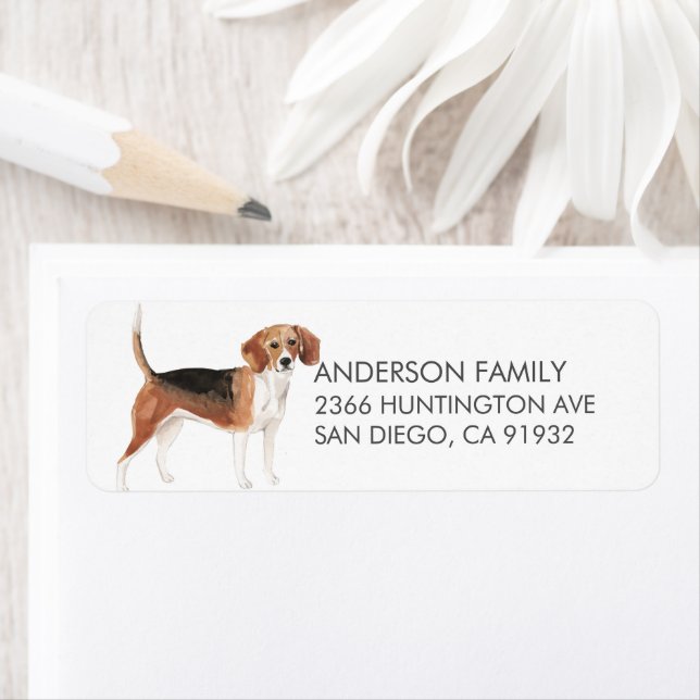 Cute Beagle Dog Return Address Label (Insitu)