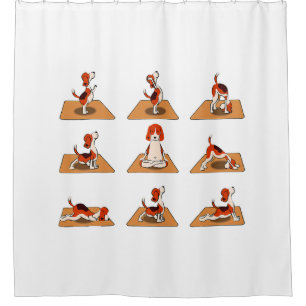 Cute Beagle Dogs Yoga Asana Poses