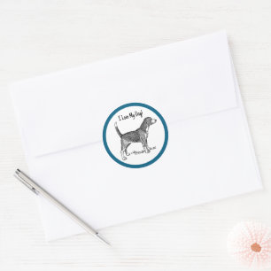 Cute Beagle Elegant Dog Drawing Classic Round Sticker