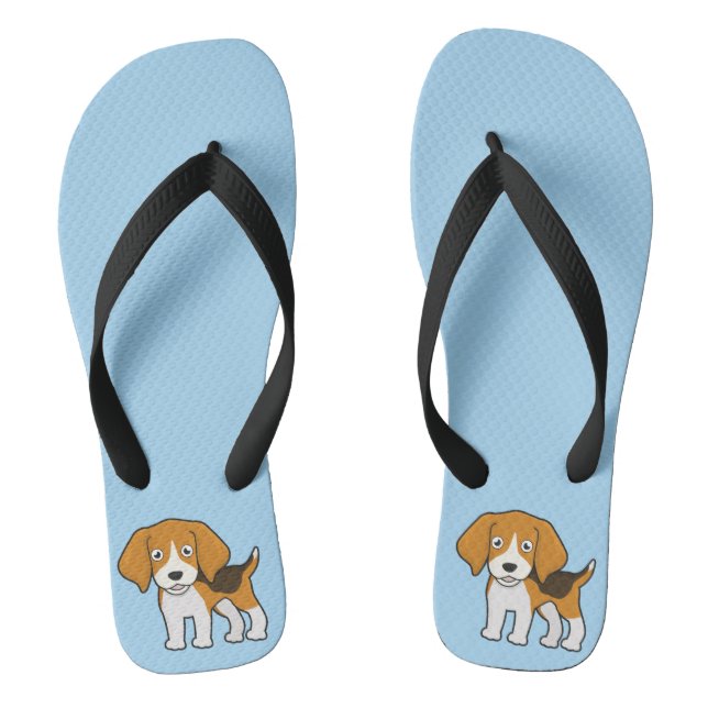 Cute Beagle Flip Flops (Footbed)