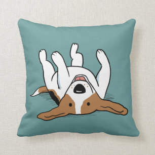 Cute Beagle Happy Cartoon Dog Animal Lover's Throw Pillow