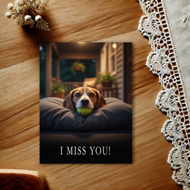 Cute Beagle I Miss You Postcard (Creator Uploaded)