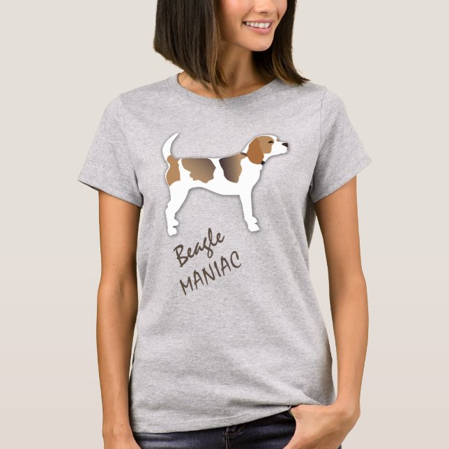 Cute Beagle Maniac T-Shirt (Front)