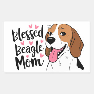 Cute Beagle Mom Fur Mama Cartoon Puppy Dog Lover Sticker