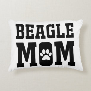 Cute Beagle Mom Silhouette Dog Lover Gift Accent Pillow