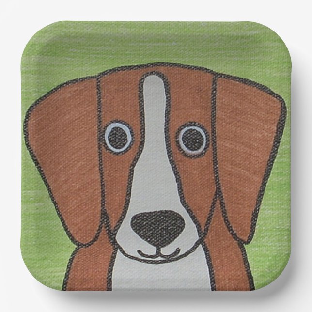 Cute Beagle Paper Plates (Front)