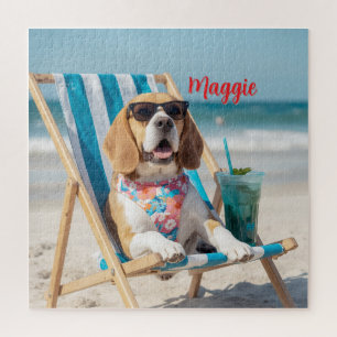 Cute Beagle Personalized Puzzle