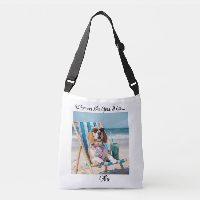 Cute Beagle Personalized Tote Bag (Devant)