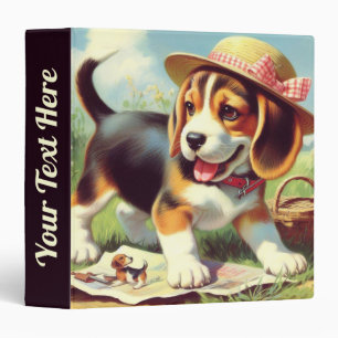 Cute Beagle Puppy Painting Binder