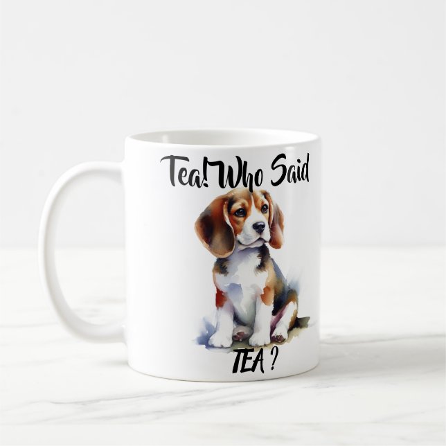 Cute Beagle puppy Personalize Coffee Mug (Left)