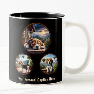 Cute Beagle Puppy  Two-Tone Coffee Mug