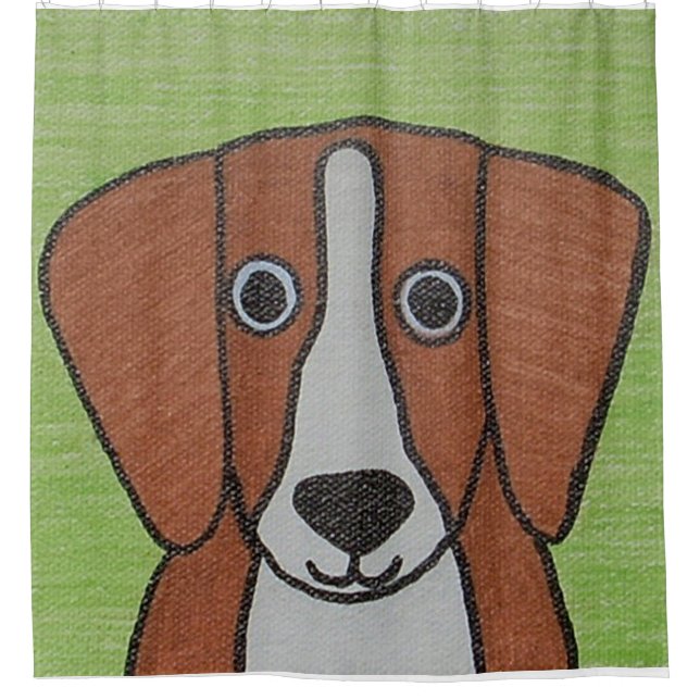 Cute Beagle Shower Curtain (Front)