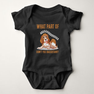Cute Beagle Stubborn Puppy Beagle Dog Puppy Baby Bodysuit