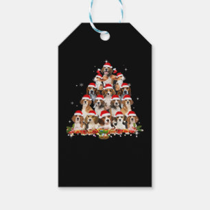Cute Beagles Christmas Tree Dog Santa Xmas Tee Fun Gift Tags