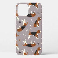 Cute Beagles Paws and Bones Grey