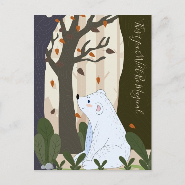 Cute Bear 2025 Calendar Postcard (Front)