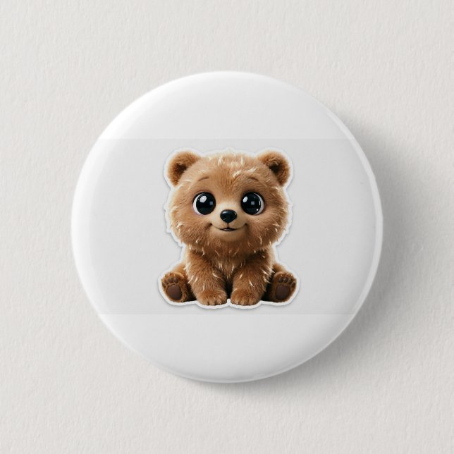 Cute Bear 2 Inch Round Button (Front)