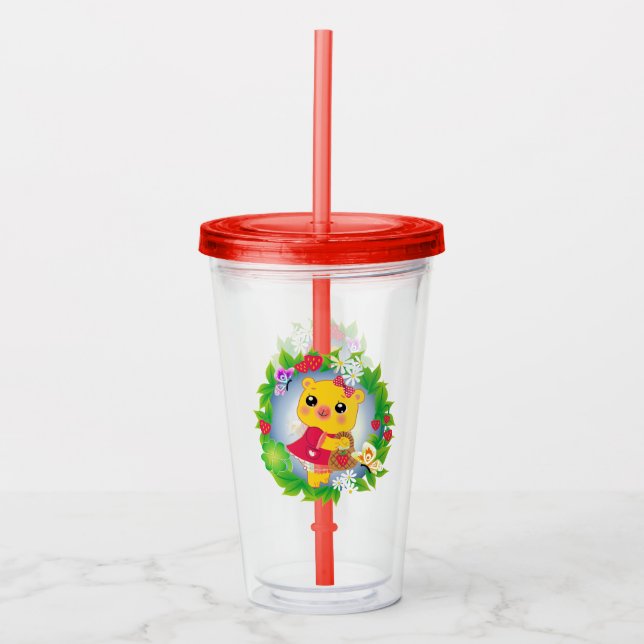 Cute Bear Acrylic Tumbler (Front)
