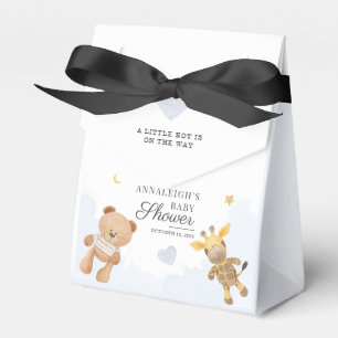 Cute Bear and Giraffe Watercolor Baby Shower Favor Box