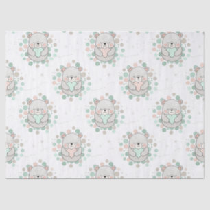 Cute Bear and Hearts -- Pastel Nursery (6) Tissue Paper