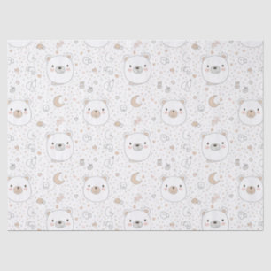 Cute Bear and Hearts -- Pastel Nursery (9) Tissue Paper
