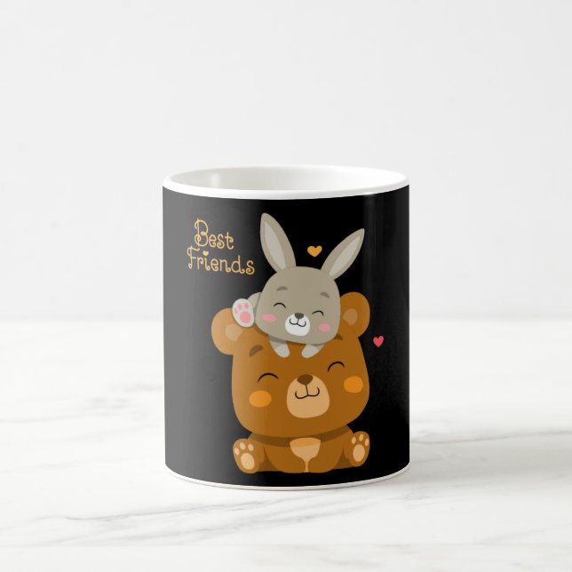 Cute bear and rabbit coffee mug (Center)