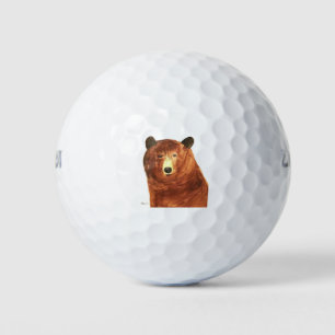 Cute bear animal grizzly wild wildlife watercolor golf balls