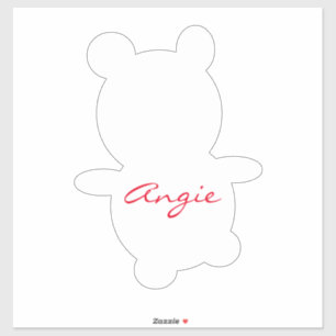 Cute Bear Any Colour Name Car Sticker