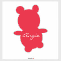 Cute Bear Any Colour Name Car Sticker