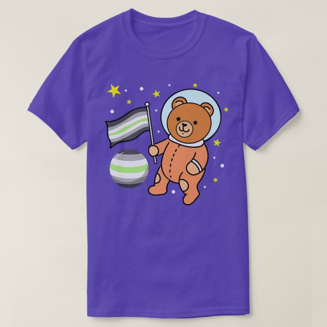 Cute Bear Astronaut Agender Pride Premium  T-Shirt (Design Front)