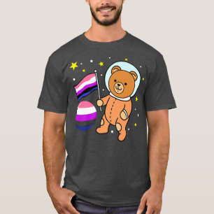 Cute Bear Astronaut Genderfluid Pride Premium T-Shirt