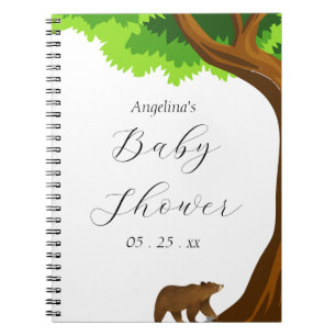 Cute Bear Baby Shower Gift List Notebook