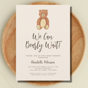 Cute Bear Baby Shower Invitation