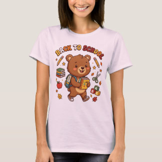 Cute Bear Back School Adventure T-Shirt