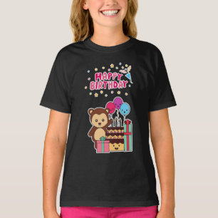 Cute Bear Birthday Celebration - Adorable Cartoon  T-Shirt