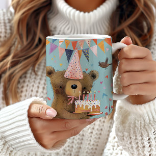 Cute Bear Birthday Mug, Birthday Gift for Kids Coffee Mug