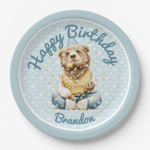 Cute Bear Birthday  Paper Plate