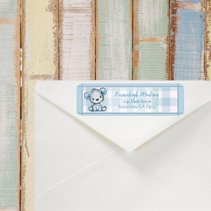 Cute Bear Boy Baby shower Adresse de retour